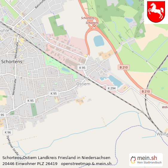 Schortens Ostiem Landkreis Friesland Lageplan © Openstreetmap Contributors Schortens Ostiem Lageplan